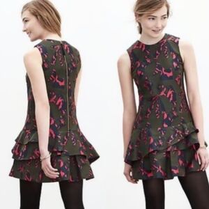 BANANA REPUBLIC Jigsaw Ruffle Drop Waist Dress Women